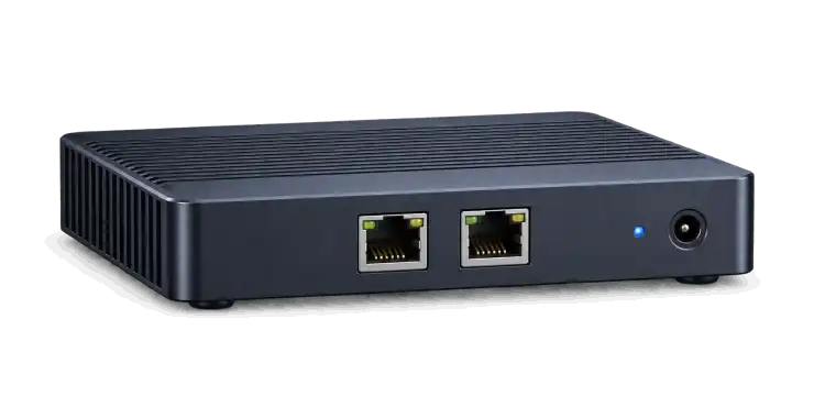 Иллюстрация межсетевого экрана EDGE One с двумя Ethernet-портами: к интернету и локальной сети